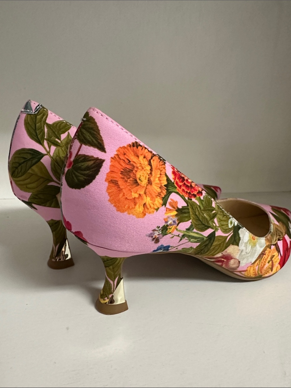 Nine West Pink Floral Pointed-Toe Heels - Picture 5 of 9